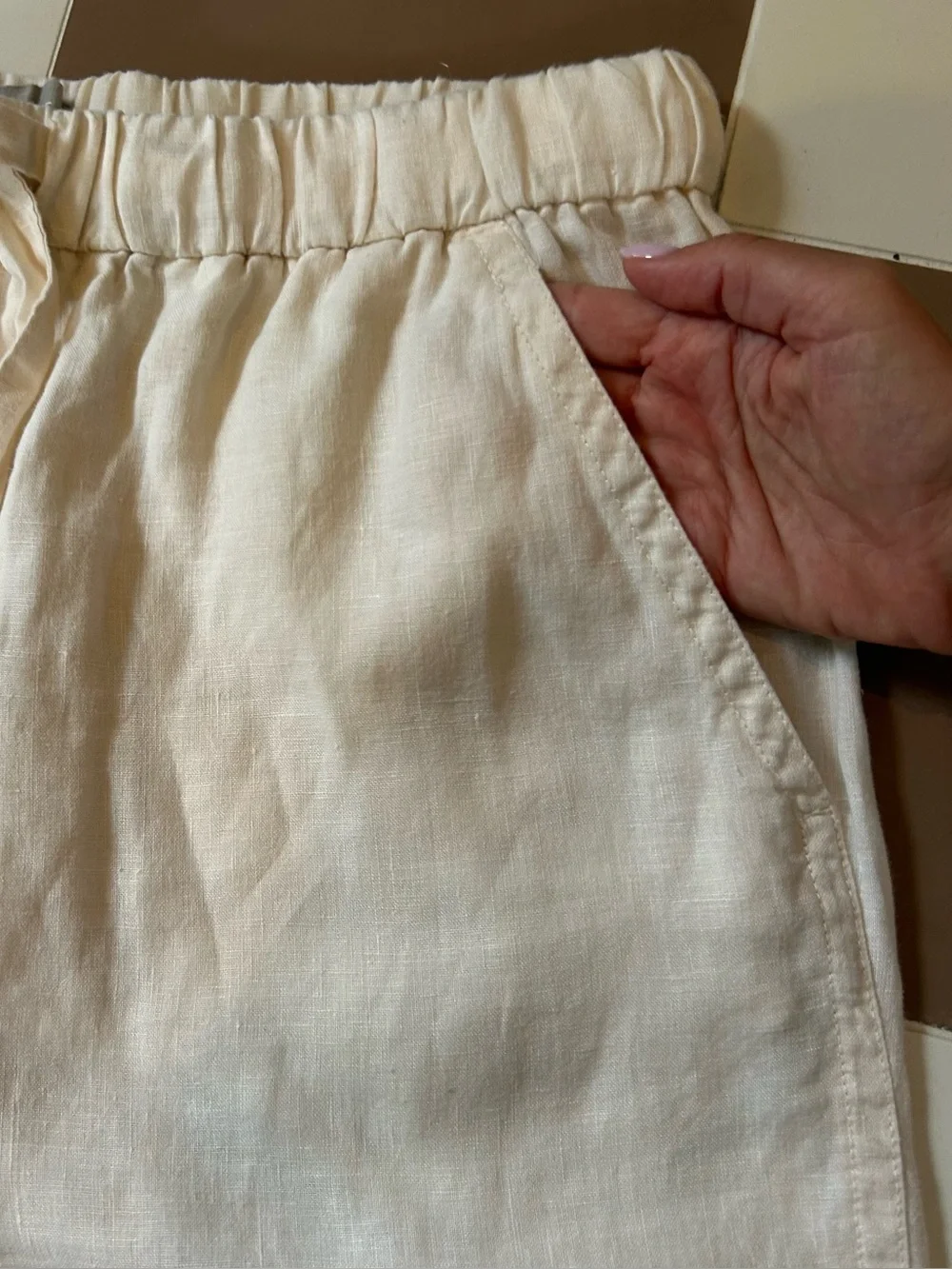Everlane The Linen Pull-On Barrel Pant Natural Linen Size L